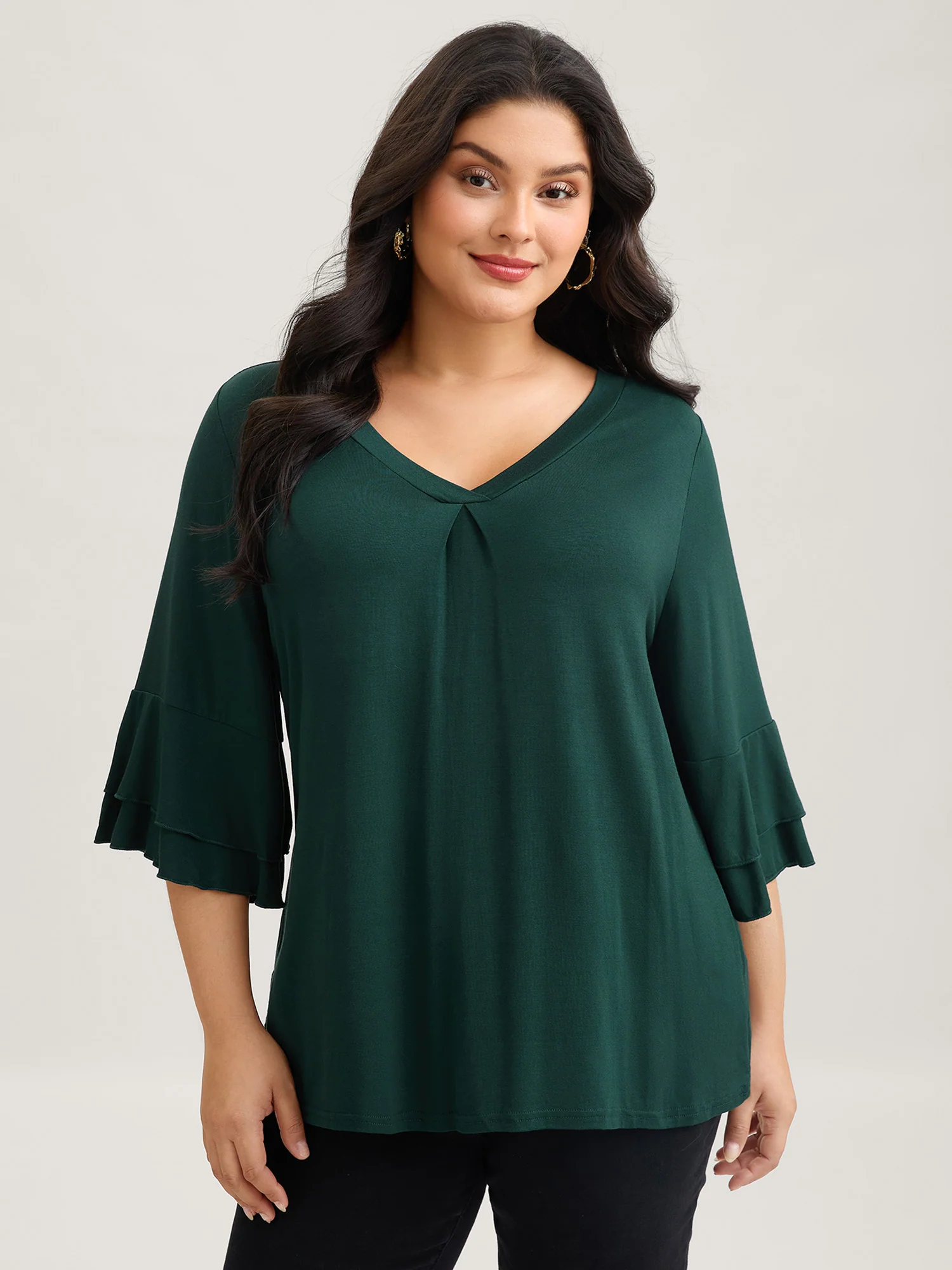 Supersoft Essentials Ruffle Layered Sleeve Pleated T-shirt - Image 28