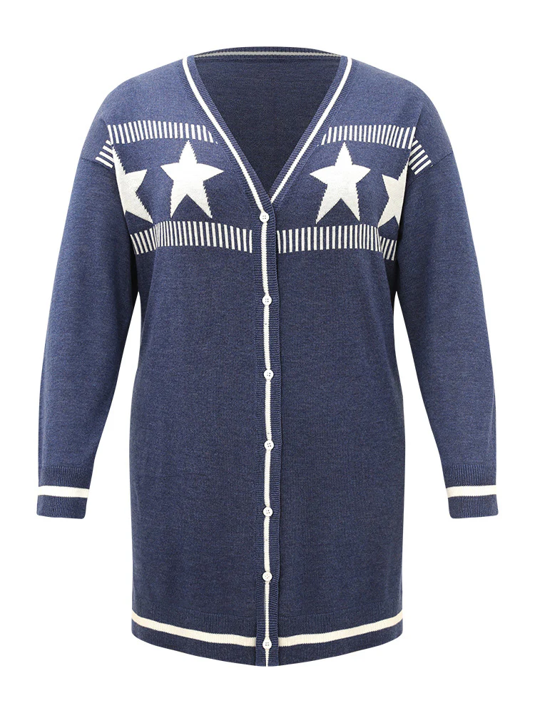 Supersoft Essentials Star Contrast Trim Button Through Cardigan - Image 10