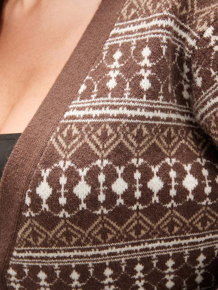 Bandana Contrast Super Soft Knit Pocket Open Front Cardigan - Image 6