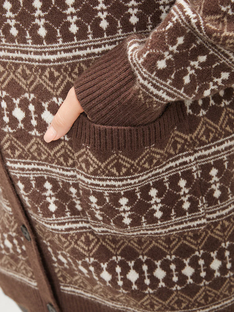 Bandana Contrast Super Soft Knit Pocket Open Front Cardigan - Image 7